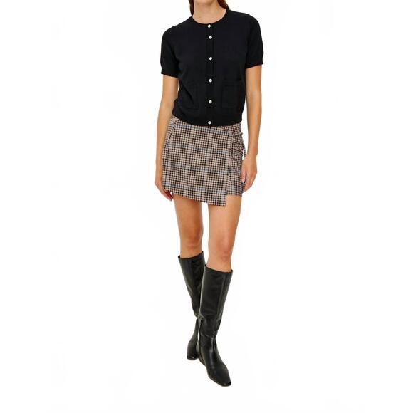 NEW RAILS aisley short sleeve sweater top in black